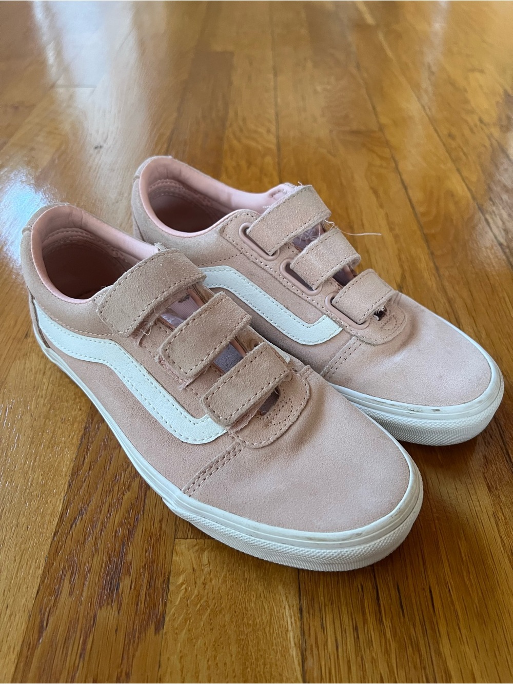 Vans Pink Velcro Skate-Style Sneakers